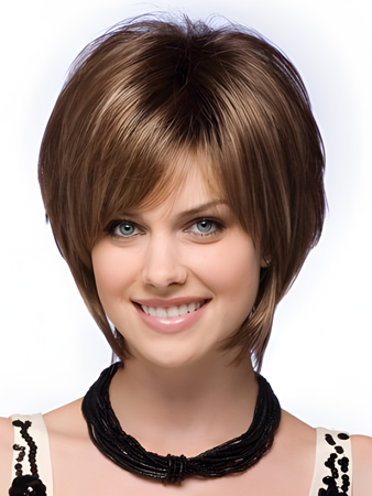 Bob Style Natural Straight Tousled Short Wig