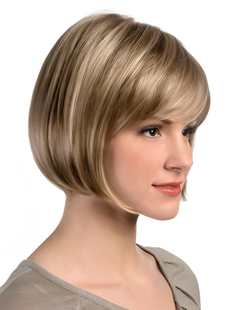 Bob Style Silky Chin Length Light Blonde Wig
