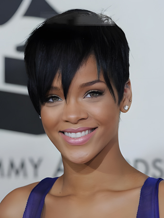 Rihanna Hairstyle Lace Front Short Straight Celebrity Wig
