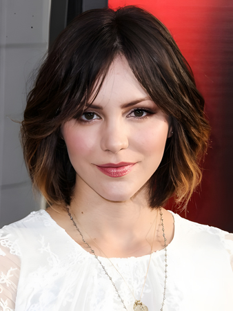 Katharine McPhee Central Parting Hairstyle Human Hair Celebrity Wig