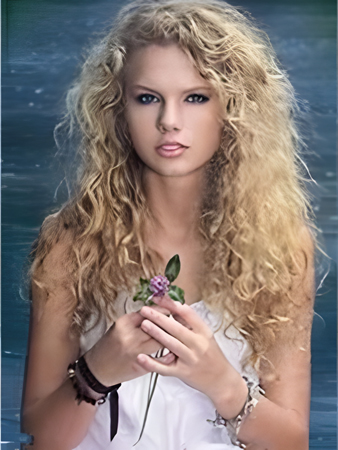 taylor swift elegant lace front long wavy human hair wig