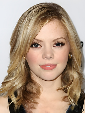 Dreama Walker Natural Lace Front Wavy Human Hair Wig