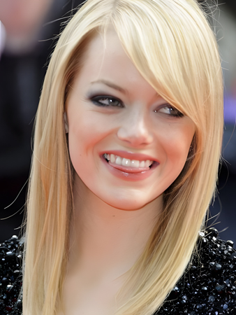 Emma Stone Marvelous Lace Front Straight Remy Human Hair Wig