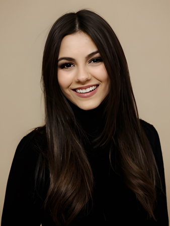 Long Black Human Hair Wig With Middle Bangs