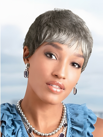 Super Short Synthetic Gray Wig