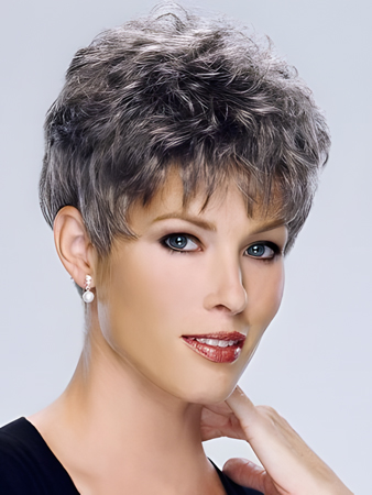 Wavy Short Synthetic Capless Gray Wig