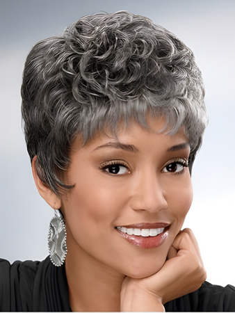 Graceful Wavy Capless Synthetic Gray Wig