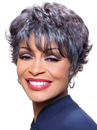 Fabulously Wavy Black Gray Wig