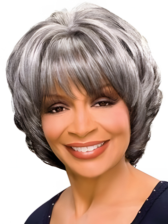 Stylish Wavy Synthetic Gray Wig