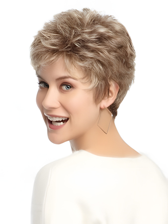 Natural Layered Wavy Gray Wig