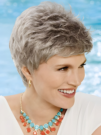 Comfortable Pixie Gray Wig For Woman