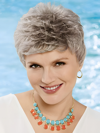 Comfortable Pixie Gray Wig For Woman