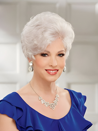 Chic Layered Short Monofilament Front Gray Wig