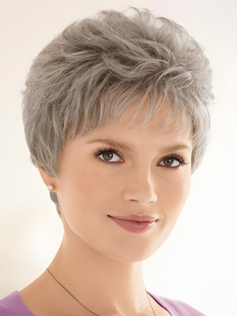 Short Capless Gray Wig For Woman