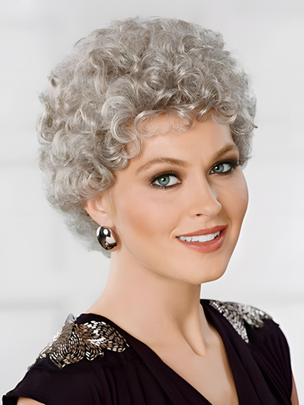 Lightweight Gray Wig With Natural-looking Curls
