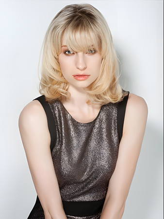 Natural Remy Human Hair Wavy Capless Wig