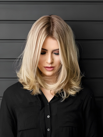 Fashionable Lace Front Remy Human Hair Wavy Wig