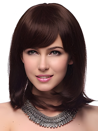 Stunning Medium Straight Capless Human Hair Wig