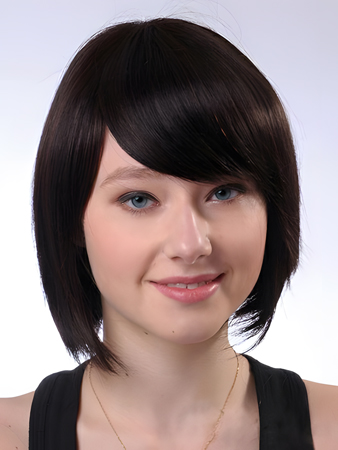 Nice Short Straight Smooth Polished Human Hair Wig