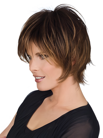 Fine Straight Medium Length Human Hair Wig