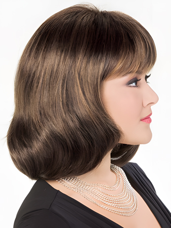 Capless Human Hair Attractive Silky Wavy Wig