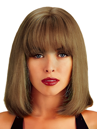 Romantic Shoulder-Length Lace Front with Mono Human Hair Wig