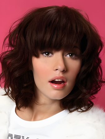 Prodigious Medium Length Human Hair Wavy Capless Wig