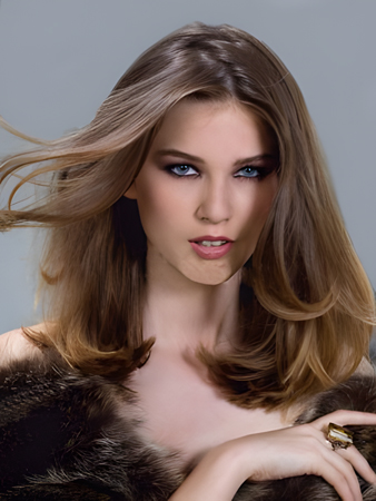 Romantic Medium Length Human Hair Lace Front Wig