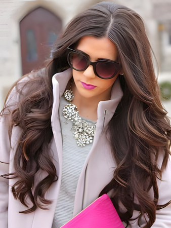 Pleasant Wavy Human Hair Lace Front Wig