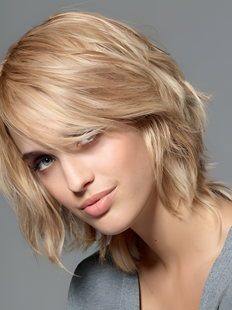 Pretty Human Hair Straight Lace Front Wig