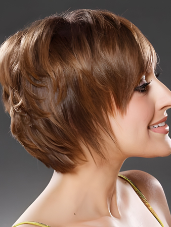 Stylish Human Hair Straight Lace Front Wig