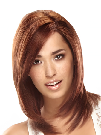 Attractive Shoulder-Length 100% Human Hair Lace Front Wig