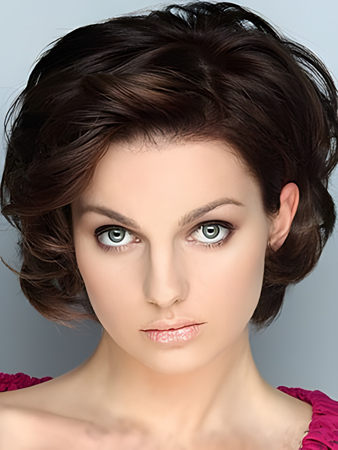 Shimmering Remy Human Hair Wavy Lace Front Wig