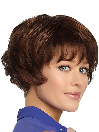 Nice-looking Human Hair Wavy Capless Wig