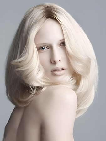 Glamorous Remy Human Hair Wavy Lace Front Wig