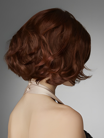 Lace Front Stylish Short Wavy Human Hair Wig