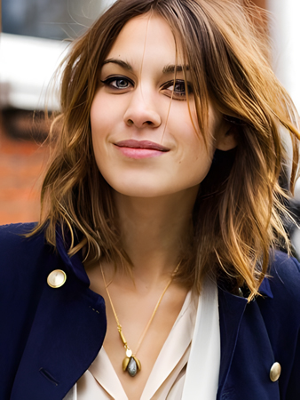 Glamorous Human Hair Lace Front Medium Length Wig