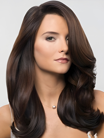 Marvelous Lace Front Long Wavy Human Hair Wig