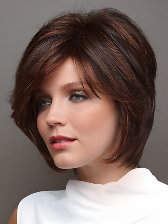 Seductive Straight Human Hair Lace Front Wig