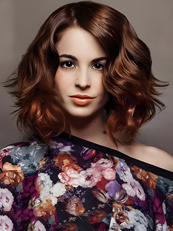 Fashionable Lace Front Synthetic Wavy Wig