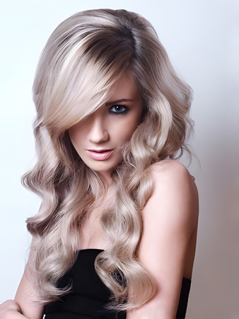 Elegant Wavy Synthetic Lace Front with Mono Wig For Woman