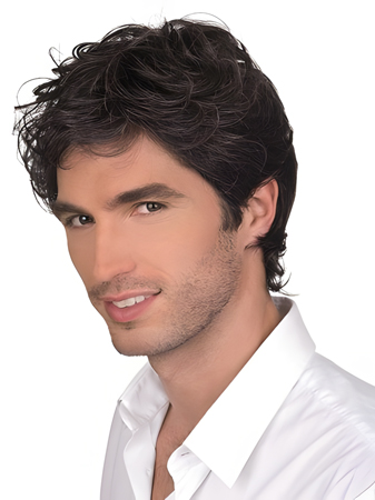 Mono Top Mens Full Lace Remy Human Hair Mens Wig