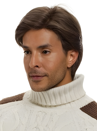 Short Full Lace Human Hair Mens Wig
