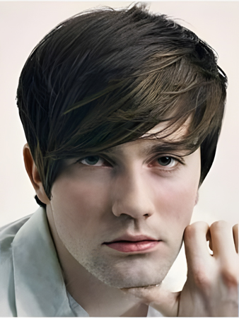 Elegant Capless Human Hair Short Straight Wig