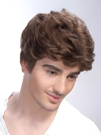 Elegant Human Hair Wavy Capless Wig