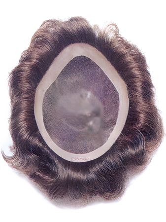 Hand-Tied Full Lace With Pu Mens Toupee