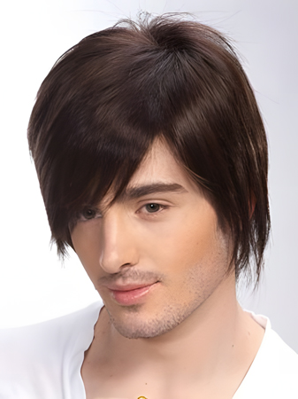 100% Remy Human Hair Casual Full Lace Mens Wig