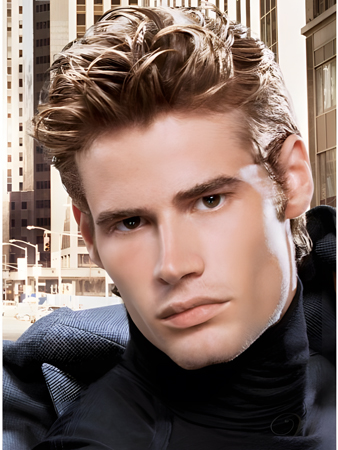 Trendy Wavy Remy Human Hair Mens Wig