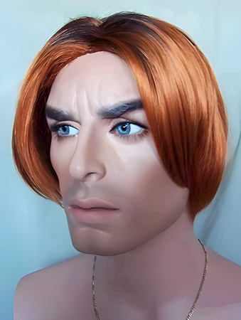 Sketchy Short Straight Synthetic Lace Front Mens Wig