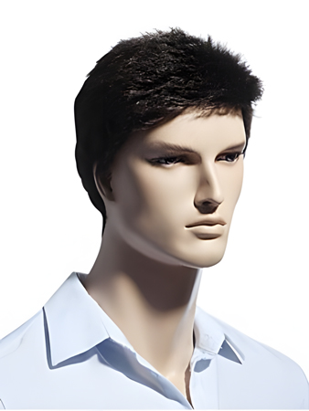 Comfortable Short Ideal Capless Mens Wig
